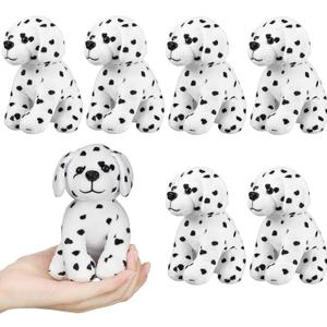 6 Pcs Dalmatians Dog Stuffed Toys Plush Spotted Dog Realistic Stuffed Puppy Soft Dalmatian Party Favors for Halloween Carnival Prize Gift Birthday Baby Shower Decorations, 5.7 Inch(Cute Style)
