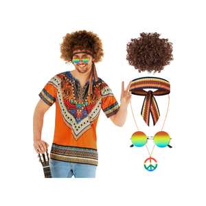 Morph Hippie Costume Mens 70s Outfit Adult Hippie Costume 70s Costumes For Men Retro 70's Outfits For Adults