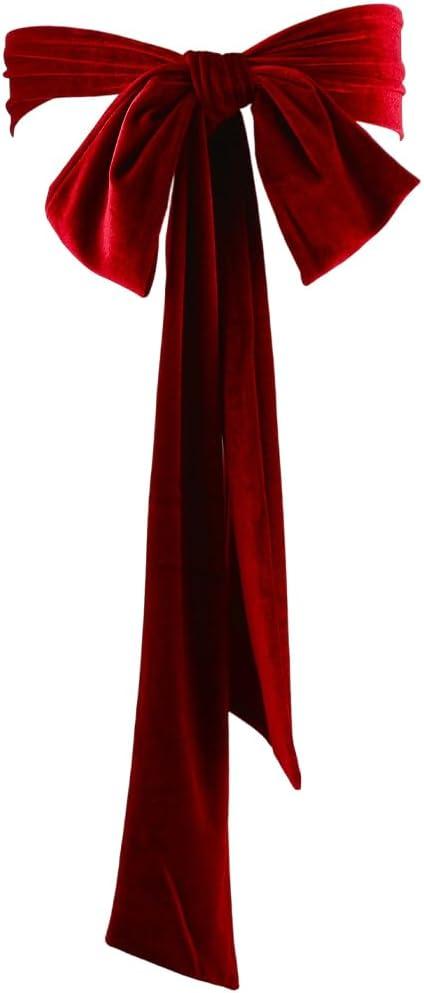 CRASPIRE Women Velvet Sash Belt Christmas Red Tie Dress Sash Waist Bridal Wedding Long Belt Neck Scarf for Prom Party Special Occasion Dress Bridal Sash Belt 99 x 3.9 inch