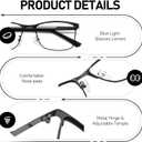 Reading Glasses Men Photochromic Blue Light Blocking Readers Wide Frame Style Metal Frame Tinted Eyeglasses PT2407