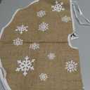Christmas Tree Skirt, 30 Inch Khaki Tree Skirt, Burlap Tree Skirt with White Snowflake Small Tree Mat, Farmhouse Christmas Decorations for Holiday Party Home Decor Indoor Outdoor