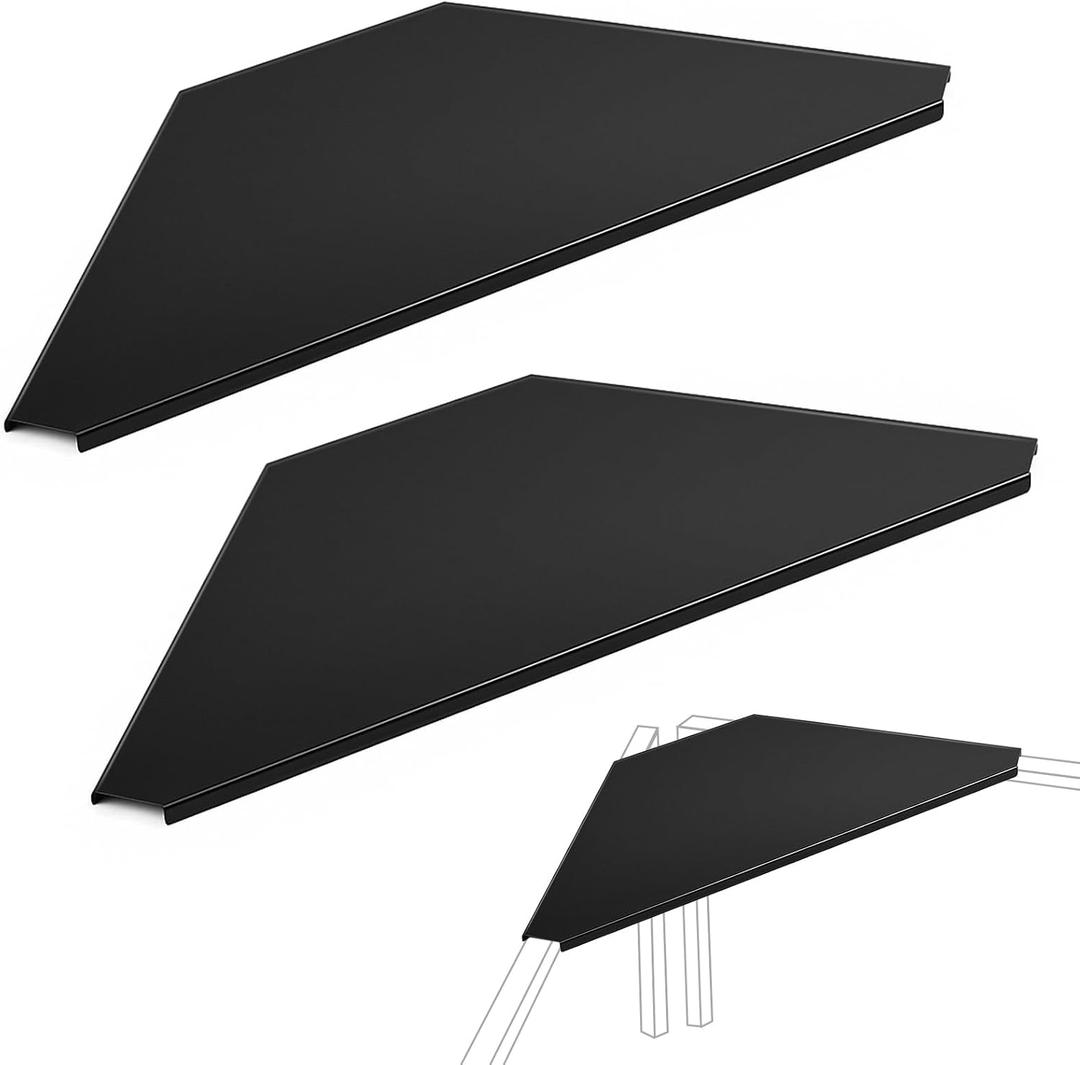 Tandefio 2 Pack DJ Facade Corner Shelf Metal 26"x13" Portable Booth Shelves for Any DJ Facade Cover Event Sturdy Black