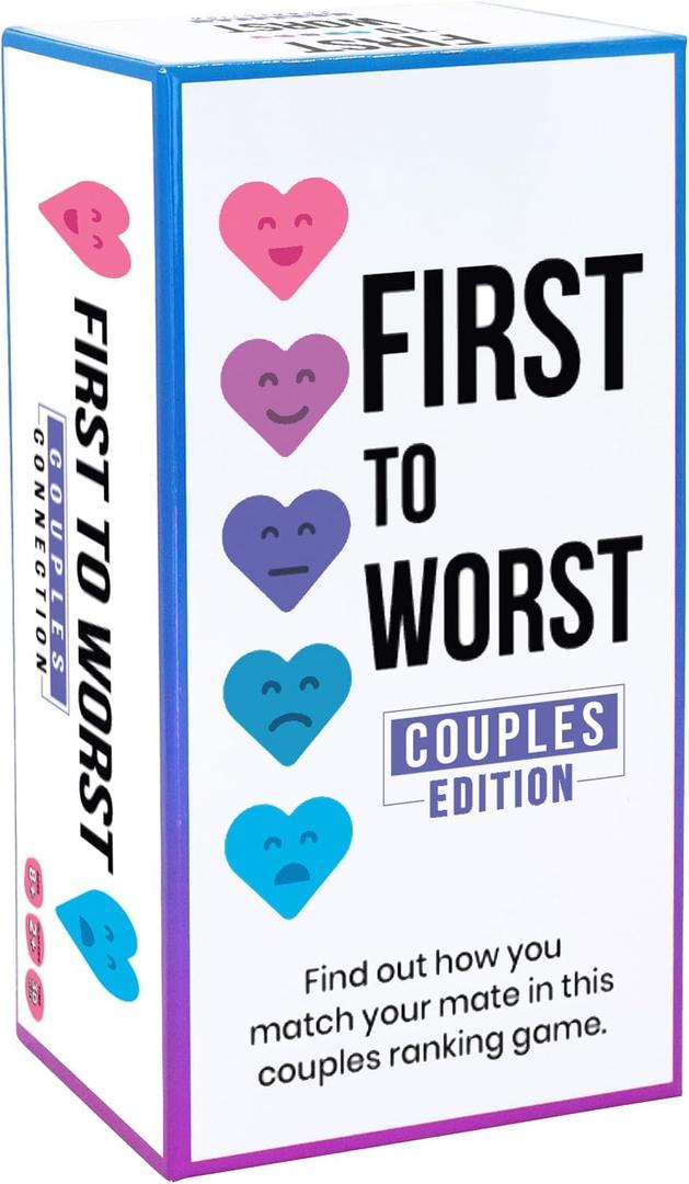 First to Worst Party Game – Couples Connection | Adult Relationship Card Game for Date Nights | Funny Ranking & Guessing Board Game for Friends, Valentine’s Day, & Gift Ideas