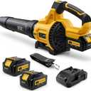 LOSART Leaf Blower Cordless, 650CFM & 3 Speed Levels, 1200W Electric Cordless Leaf Blower with 2 x 5.0Ah Batteries & Fast Charger, Blowers for Lawn Care, Yard, Blowing Leaves, Dust, Snow