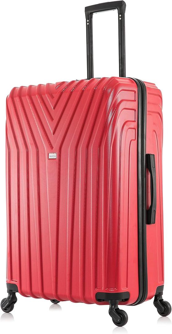 InUSA VASTY Luggage with Spinner Wheels | Durable Lightweight Hardside Suitcase, Travel Bag with Handle and Trolley, 28-Inch Large Checked Luggage | Red