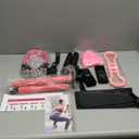 kisnbld Pilates Bar Kit with Resistance Bands, Multifunctional Pilates Bar with 3 Set Exercise Resistance Bands, Portable Pilates Equipment for Women Home Gym Yoga Workouts (Hot Pink)