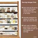 Poyilooo Earring Holder Organizer, Rustic Wood Earring Holder Stand, 5 Layer Jewelry Holder Organizer with 270 Earring Tree Holes Display Rack for Stud Earrings & Hoop Earrings, Gifts for Women