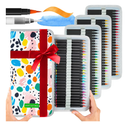 ARTISTRO 100 Watercolor Markers Teacher Appreciation Gifts – Brush Pens, Fineliner, Water Brush, Portable Bag – Vibrant, Washable, Non-Toxic – Ideal Gift for Women for Coloring, Calligraphy & Art