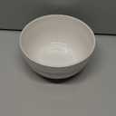 TEAKISS Ceramic Large Glazed White Stripe Mixing Bowls for Kitchen, Set of 1 Big Serving Bowls for Cooking, Popcorn, Salad, Soup, Baking, Dough Bread Making Bowl, 8 inch 1 Pack