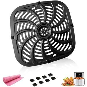 GSZN 8QT Air Fryer Crisping Plate for 8QT Chefman TurboFry Touch Air Fryer XL, Upgraded Nonstick Air Fryer Grill Pan Crisper Tray Rack Insert Grate Grid for 8QT Chefman Air Fryers, Dishwasher Safe