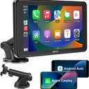 A-pple Carplay & Android Auto,with 7-Inch Carplay Screen for Car,Features Light-Sensitive Functionality, Supports Bluetooth Hands-Free System, Siri/Google Assistant and Two USB Charging Ports