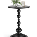 NTSJJTSS Side Table  Small Round Metal Accent Table for Living Room, Bedroom, Office  Modern Matte Black Pedestal Coffee Table for Small Spaces  21" Height, Compact Drink Table for Sofa, Corners