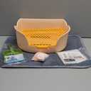 Large Rabbit Litter Box Bunny Potty Training Corner Litter Pan with Drawer Comes with Liners Rabbit Pee Pads, Small Animal Bedding Toilet for Adult Guinea Pig, Ferret, Hamster, Bunnies