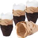 300 Pcs Lotus Tulip Cupcake Liners Baking Muffin Paper Baking Cups Cupcake Liners Holders Cupcake Wrapper for Party, Wedding, Birthday, Christmas, Baby Showers, 3 Colors