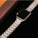 Bling Bands Compatible with Apple Watch Band 42mm/41mm/40mm/38mm Iwatch Series 11/10/9/8/7/6/SE/5/4/3/2/1, Women Metal Rhinestone Dressy Replacement Wristband, Champagne Gold