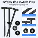 150Pcs Nylon Car Cable Ties Fasteners Zip Tie Clips & Plastic Rivet Straps with One-Way Locking Teeth for Bumper Fender Engine Splash Shield Wiring Harness Interior/Exterior DIY Repair