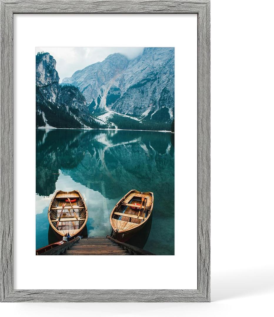 16x24 Picture Frame, Rustic Grey Wood Style, Wall Mounting