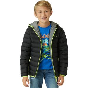 Eddie Bauer Kids' Reversible Jacket - Weather Resistant Quilted Down Coat for Boys and Girls (3-20) (Black)