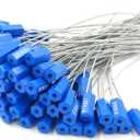 Leadseals(R) 50 Security Cable Seals Numbered Security Tags Tamper Proof Tags Pull Tight Steel Wire Seals for Truck, Trailers, Cargo, Containers, Vans, Oil Tank, Milk Vehicle (Blue, Pack of 50pcs)