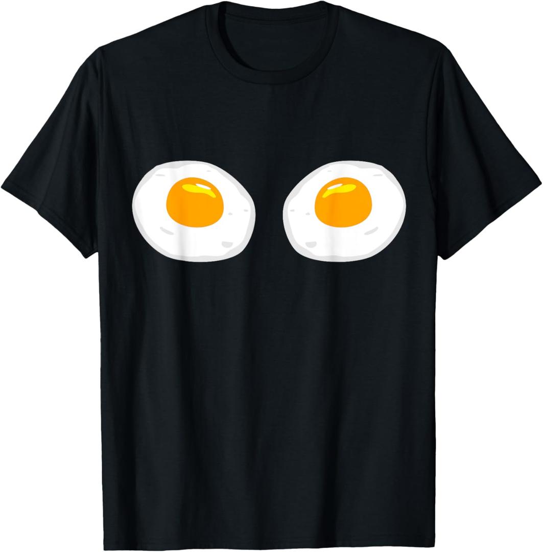 Fried Egg Bra Bikini Eggs Funny Fried Egg Costume T-Shirt XL