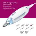 Beurer MP62 Professional Nail Drill Kit, Portable Electric File Machine with 10 Attachments & 10 Sanding Bands, Efile Dremel for Acrylic Gel Manicure and Pedicure, LED Light, with Storage Case