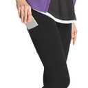 No nonsense Women's Soft Cotton Capri Leggings with Side Pockets Workout Stretch Pull On Pants (Large, Black)