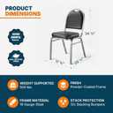 OEF Furnishings OEF9210-SV/2 Commercial-Grade Dome Back Banquet Stack Chair (Black Vinyl, Silver Powder-Coated Frame, 2-Pack), Normal
