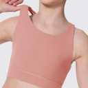 Girls Sports Bra Training Scoop Neck Cross Back Bras for Teens Kids Sports Comfort Girls Bra Tops