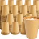 8 oz 500 pack Coffee Cups, Disposable Paper Cups, Sturdy Kraft Leak-Proof Drinking Cups for Hot and Cold Drinks, Office, Party, Home and Travel