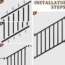 Metty Metal 5Ft W x 36in H Stair Deck Railing Kit, Textured Black AAMA2604 Powder Coat, IBC Certified Guard Rail for Deck Porch Balcony Patio Outdoor