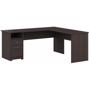 Bush Furniture L Shaped Desk with Drawers for Executive and Home Office | Cabot Collection Corner Table with Storage and Chrome Hardware | 72Wx23DX42W Return (Heather Gray)