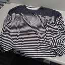 Women's Casual Striped Long Sleeve Tops Crew Neck Knit Basic T Shirts, Navy, , XL