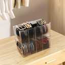 Acrylic Belt Organizer - 2 Pack with Adjustable 4 Compartments & Stackable Design, Clear Storage for Closet and Drawer Organization