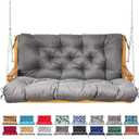 Porch Swing Cushion with Backrest,Waterproof Bench Cushion for Outdoor Furniture,2-3 Seater Replacement Thickened Swing Cushion with Ties,Patio,Outdoor,Backyard and Garden (Dark Gray,47x40)