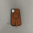 Butaiga for iPhone 17 Leather Case with Stand, Anti-Slip Grip Ring, Fits for MagSafe (Brown, iPhone 17)