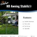 Carefree Of Colorado HD Awning Stabiliz'r Pole Kit - Awning Pole & Tie Down Kit - RV Awning Support & Accessories (108" Extended Length)