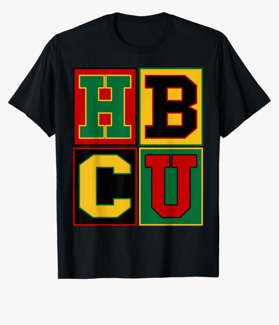 Uniquely African HBCU Apparel Black HBCU Block Letters Grads Alumni African American Unisex Classic Fit Short Sleeve T-Shirt M