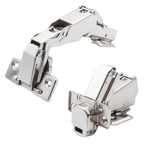 Adyoney 2Pcs 180 Degree Full Overlay Cabinet Hinges, Lazy Susan Hinge, Soft Close Hinge, Concealed Frameless Hydraulic Hinges for Corner, Kitchen, Cupboard, Door, Closets
