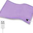 USB Heating Pad, 5V Portable Heated Travel Blanket Pads Small, Heat Settings & Auto Shut Off, Moist & Dry Hot Therapy for Pain Relief Abdomen Cramps (16"x 12") (No Battery) - Purple