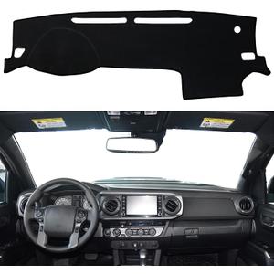 Dash Cover for Toyota Tacoma Accessories 2016-2022 2023 Dashboard Cover Mat Center Console Dash Mat Carpet Sunshield Protector Pad Custom Fit, Black Trim