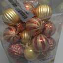 SHareconn 30ct 2.36 Inch Christmas Tree Balls Ornaments, Colored Shatterproof Plastic Decorative Baubles Decorations for Xmas Tree Decor Holiday Party Wedding Decoration (Red & Gold, 60mm)