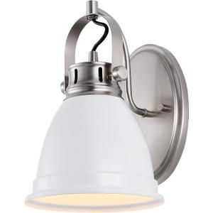 JONATHAN Y Phineas 1-Light LED Vanity Light 7", White/Nickel