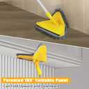 JEHONN Wall Mop with Long Handle 80 Inches, Upgraded 180 Collapsible Baseboard Cleaner Tool with Squeegee, Ceiling Duster with 3 Microfiber and 3 Chenille Pads for Cleaning Window, Cabinet (Yellow)