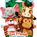 Melissa & Doug Farm Friends Hand Puppets (Set of 8) - Cow, Horse, Sheep, and Pig -  Elephant, Giraffe, Tiger, and Monkey