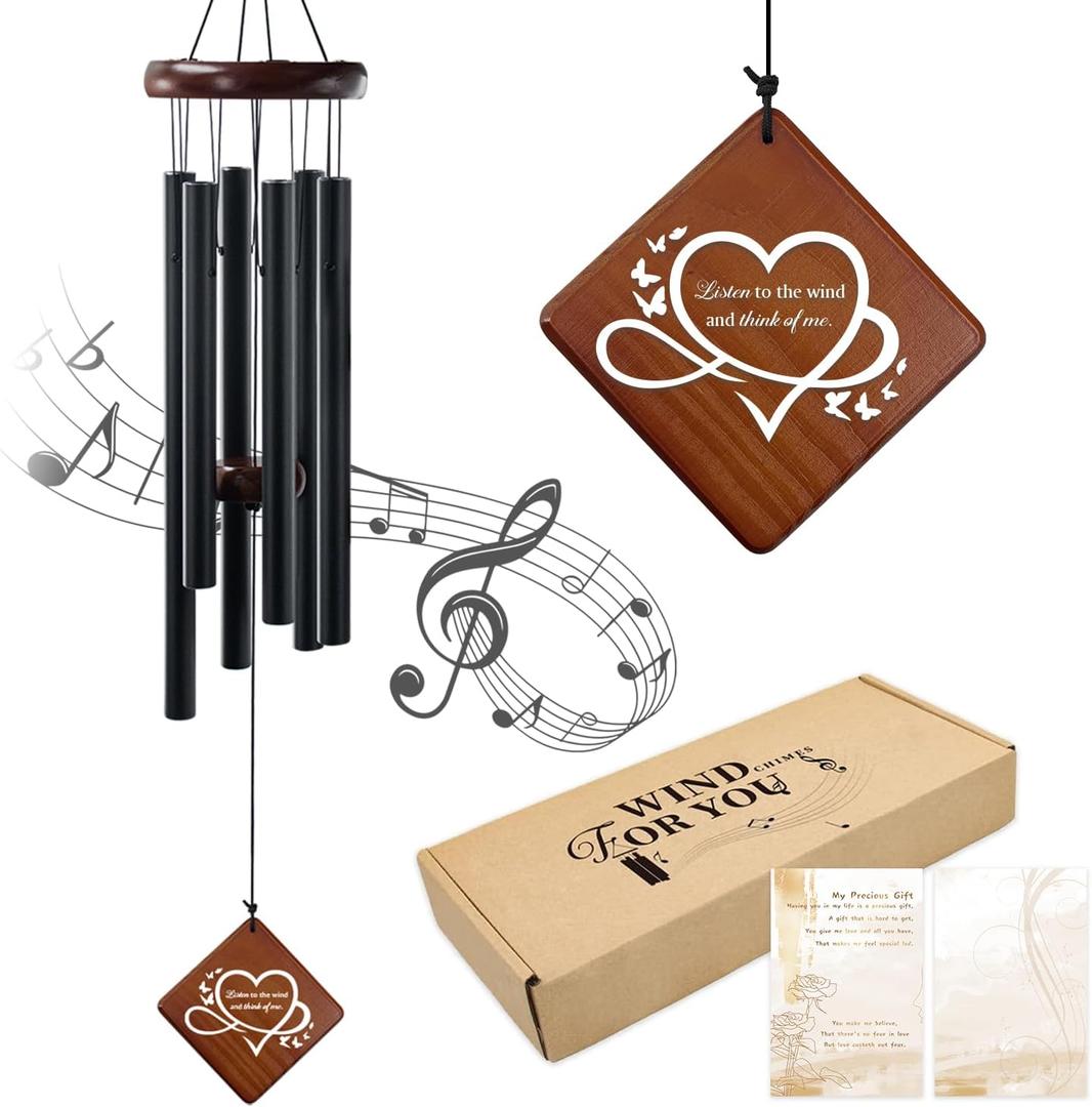 Windchimes in Memory of a Loved One, 36'' Memorial Wind Chime for Outside, Sympathy Wind Chime for Loss of Mother, Father or Loved One, Bereavement Condolence Remembrance Gift for Loss of Loved One (36" Listen to)