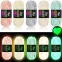 5 Rolls Glow in The Dark Chenille Yarn Luminous Crochet Fancy Fun Yarn Glow Sewing Craft for DIY Arts Winter Christmas Knitting Crocheting Supplies 76.5 Yard Per Roll(Vibrant Colors)