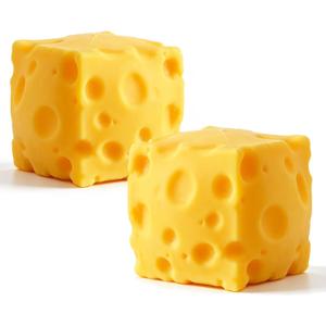 2 Packs Cheese Squishy Slow Rising, Squishy Squeeze Yellow Cheese Block, Soft Novelty Toy, Stress Balls for Adults Rebounding Sensory Squishys Cheese