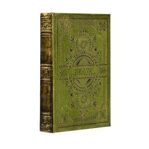 Vintage Style Olive Green Faux Leather Embossed Book Box - Decorative Storage Box 3-03