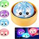 Dumpling Glowing Mystery Box,Dumplings SquishySensory Stress Ball Squeeze Toys for Stress Relief Soft Squeeze Decompression Dumplings Stress BallsSteamer Stretchy Desk Toys (Blue)