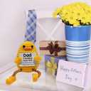 3 x Emotional Support Duck Positive Crochet Animals Fathers Day Birthday Gifts for Dad Men from Daughter Wife Son Stocking Stuffers Love Dad Office Desk Decor Encouragement